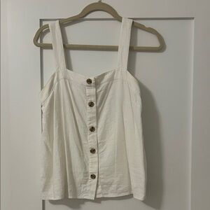 J. Crew Factory White Button-Down Sleeveless Top